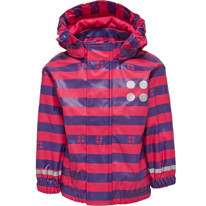 Veste imperméable enfant Lego - Rayures fushia/violet