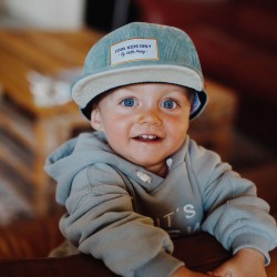 Casquette hiver enfant en velours Hello Hossy Sweet Baby Blue photo petit garçon