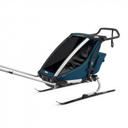 Thule Chariot Cross - Majolica Blue - une place - kit ski