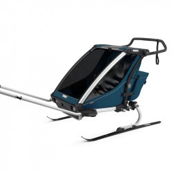 Thule Chariot Cross - Majolica Blue - deux places - kit ski