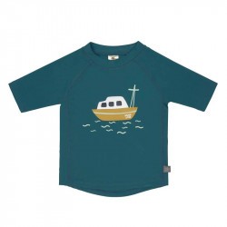 T-shirt de bain bébé anti-uv - bateau bleu