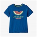 T-shirt bébé coton bio - Patagonia - Live simply - Melon bleu Supérieur