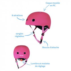 Micro - casque vélo enfant - rose framboise