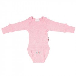 Body en laine - Manches longues - évolutif de Manymonths - Stork Pink