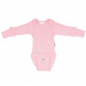 Body en laine - Manches longues - évolutif de Manymonths - Stork Pink