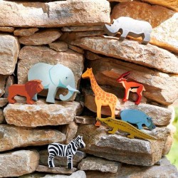 jouet en bois - set animaux safari