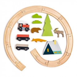 Circuit de train en bois Tender Leaf