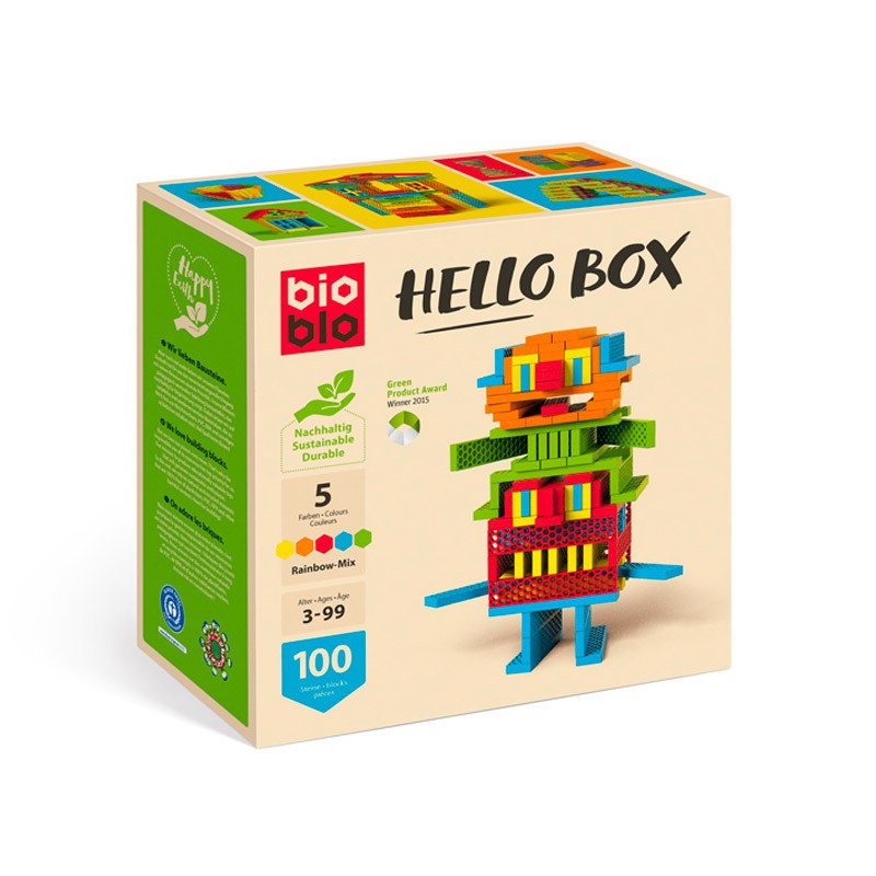 Hello Box Rainbow Mix 100 briques - Bioblo