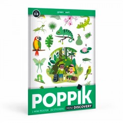 Poster Créatif Jungle 3-8 ans + 22 gommettes - Poppik