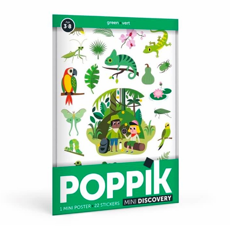 Poster Créatif Jungle 3-8 ans + 22 gommettes - Poppik