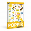 Mini Poster + 24 gommettes - Jaune - Poppik