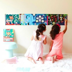 Poster pour enfant avec stickers - jungle - poppik