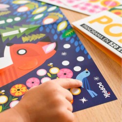 Poster créatif pour enfant avec stickers - bébés animaux - poppik