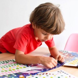 Poster pour enfant avec stickers - bébés animaux - poppik