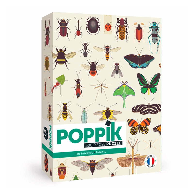 Puzzle éducatif Insectes 7 ans - 500 pièces - Poppik