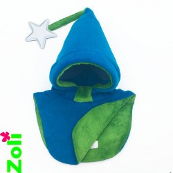 Capuchon enfant Zoli - Bleu vif / doudou Vert