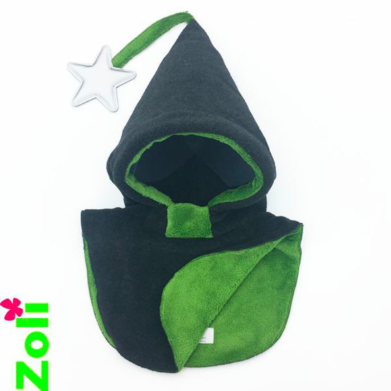 Capuchon enfant Zoli - Anthracite / doudou Vert