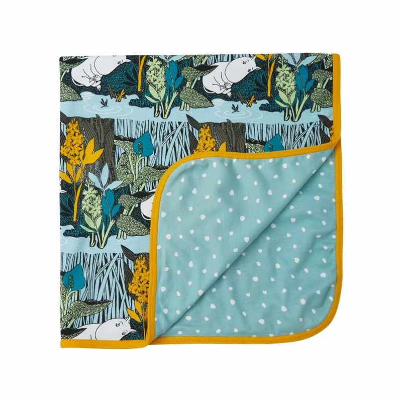 Couverture réversible bébé Moomin Slumra - Reima - Vert gris