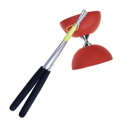 Diabolo enfant avec baguette en aluminium - Rouge