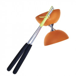 Diabolo enfant avec baguette en aluminium - Orange