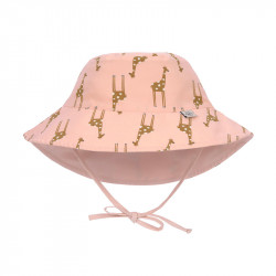 Chapeau anti-UV bébé réversible - Lassig - Girafe Rose