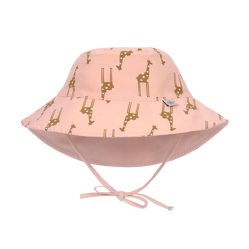 Chapeau anti-UV bébé réversible - Lassig - Girafe Rose