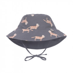 Chapeau anti-UV bébé réversible - Lassig -  Tigre gris