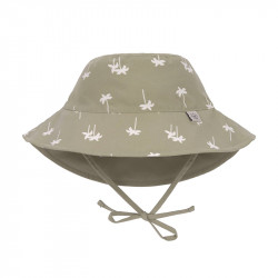 Chapeau anti-UV bébé réversible - Lassig - Palmiers Olive