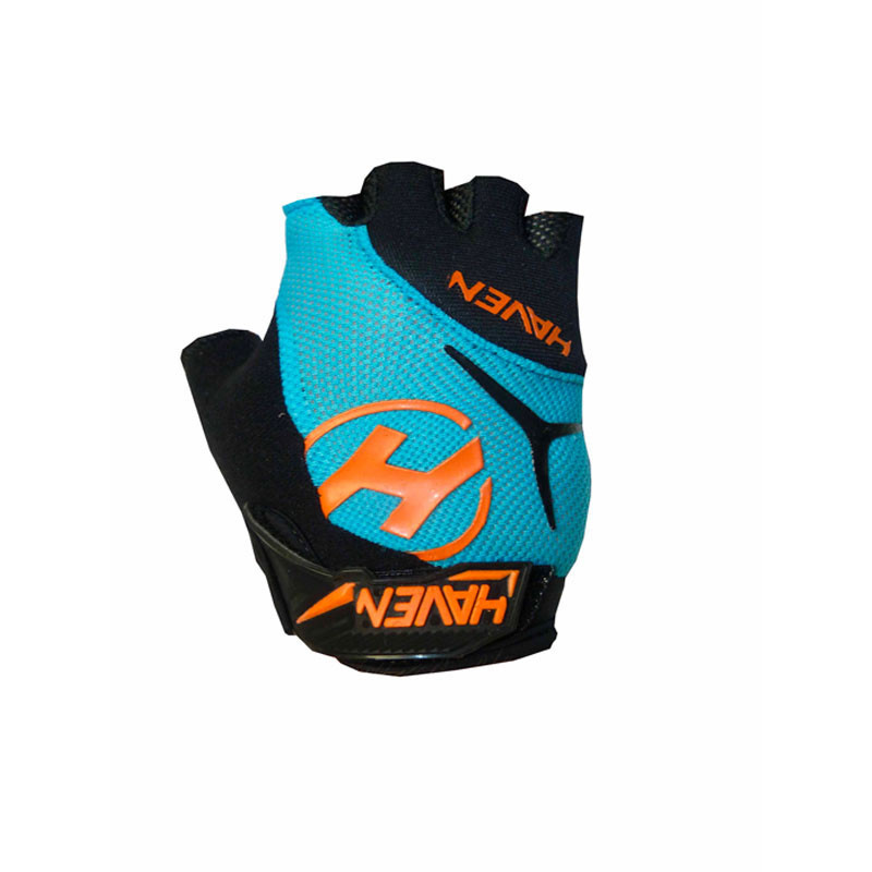 Gants courts vélo enfant - Haven - Bleu/Orange