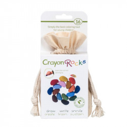 16 Crayons cailloux 100% naturel + sac en coton - Poppik