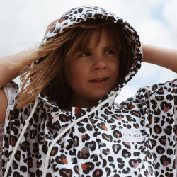 Poncho microfibre - Minimiz - Leopard white