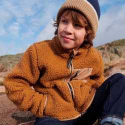 Polaire enfant sherpa Nolan - Liewood - Golden Caramel Oat Mix