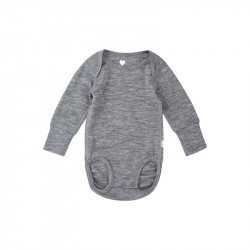 Body en laine merinos - Manches longues - Melange Grey - UTU - REIMA