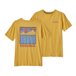 T-shirt enfant coton bio - Graphic Organic - Patagonia - Surfboard Yellow - double vue