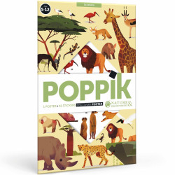 Poster Discovery Poppik et 42 stickers - La Savane