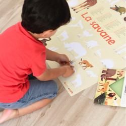 Poster Discovery Poppik et 42 stickers - La Savane- enfant