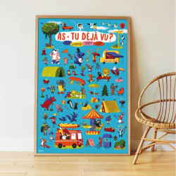 Poster Discovery Poppik et 52 stickers - Le jeux des animaux - cadre