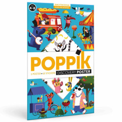 Poster Discovery Poppik et 52 stickers - Le jeux des animaux