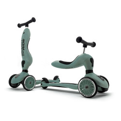 Trottinette 2 en 1 Highwaykick 1 - Scoot and Ride - Vert forêt - duo