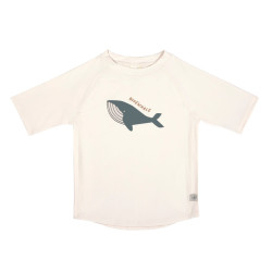 T-shirt de bain anti-uv bébé - Lassig - Baleine blanc cassé