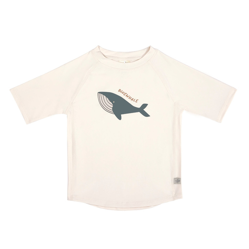 T-shirt de bain anti-uv bébé - Lassig - Baleine blanc cassé