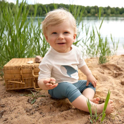 T-shirt de bain anti-uv bébé - Lassig - Baleine blanc cassé - enfant