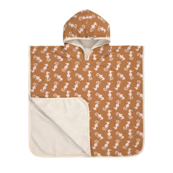 Poncho microfibres bébé - Lassig - hippocampe caramel