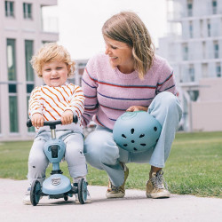 Porteur et trottinette enfant, 2 en 1, coloris vert forêt