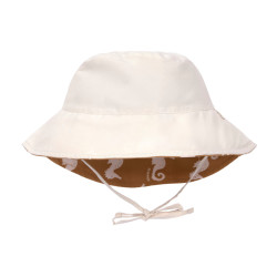 Chapeau anti-UV bébé réversible - Lassig - Hippocampe caramel - verso