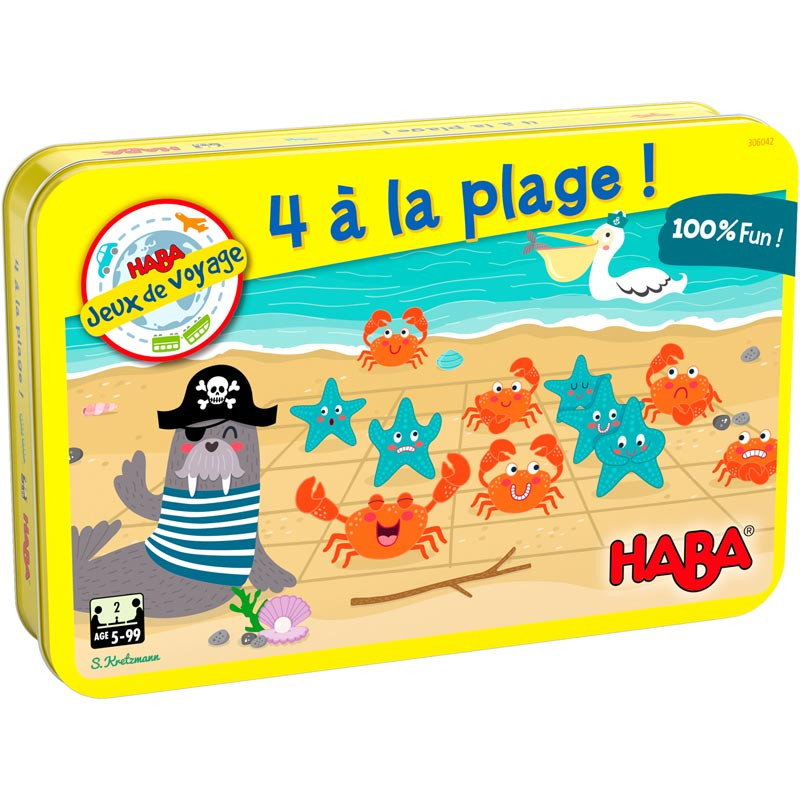 4 à la plage, jeu de voyage de Haba