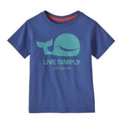 T-shirt bébé coton bio - Patagonia - Live simply - Float Blue - 2023