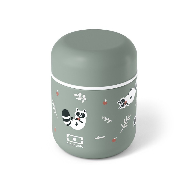 Lunch box isotherme enfant MB Capsule Monbento Vert Raccoon