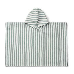 Poncho Paco - Liewood - Stripe : Peppermint/White