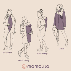 Manteau en laine de portage et grossesse – Mamalila – Framboise